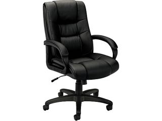 basyx VL131EN11 VL131 Executive High Back Chair, Black Vinyl