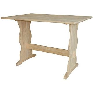 International Concepts 29 x 43 x 28 Parawood Trestle Table and Bench, Unfinished