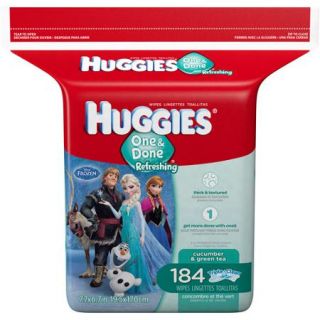 HUGGIES One & Done Naturally Refreshing Baby Wipes Refill, 184 sheets