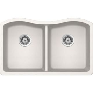 SCHOCK ASH Undermount Composite 32.5 in. 0 Hole 50/50 Double Bowl Kitchen Sink in Polaris ASHN200U099