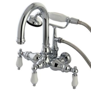 Elements of Design Hot Springs Double Handle Wall Mount Clawfoot Tub