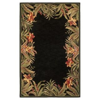 Kas Rugs Border Bouquet Black 5 ft. 3 in. x 8 ft. 3 in. Area Rug SPA315253X83   Mobile