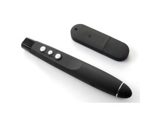 Wireless USB PowerPoint PPT Presenter Remote Control Laser Pointer Pen, Black